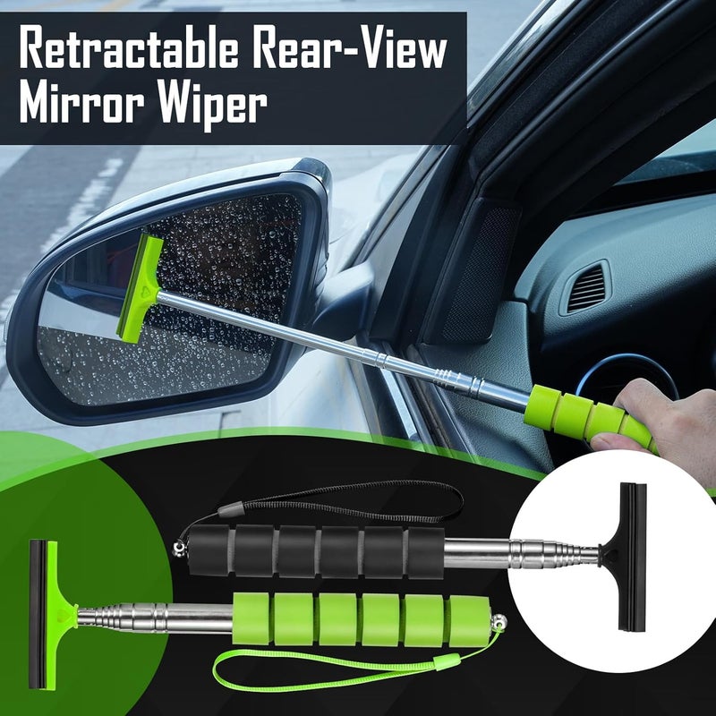 GUBCUB Side Mirror Squeegee, 2 PCS Car Mirror Squeegee, Retractable Car Rearview Mirror Wiper for All Vehicles, Universal Automotive Accessories - Image 4
